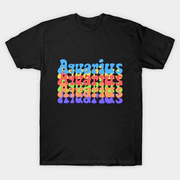 Rainbow Popart Aquarius T-Shirt by Scarlett Blue